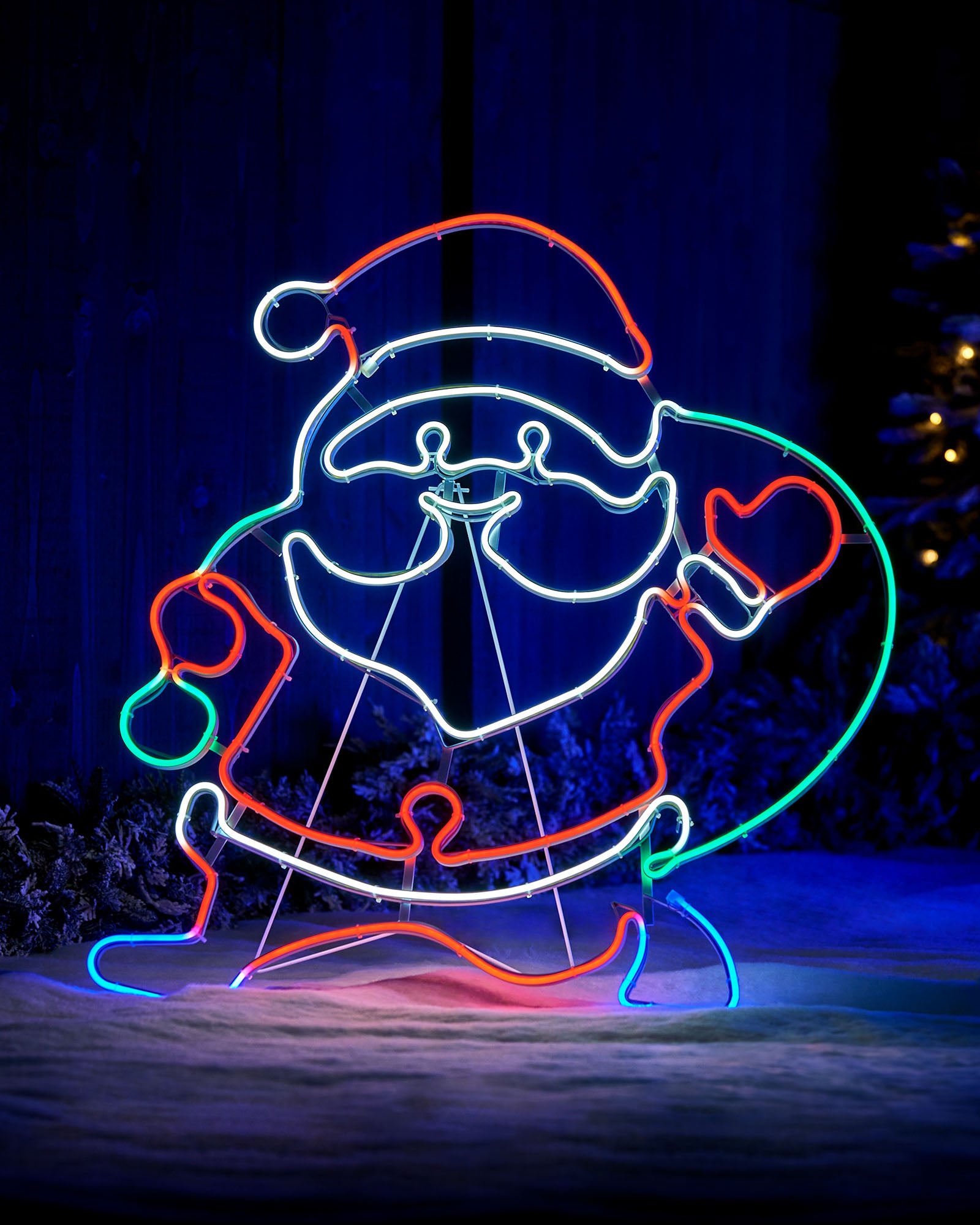 Neon Santa Rope Light Silhouette, 71 cm